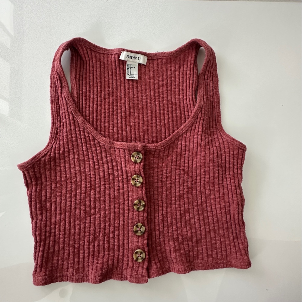 forever 21 rust tank top crop top size small
